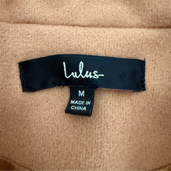 LULUS ‘Style Squad’ Classic Long Tan Winter Coat Women’s Size Medium - Picture 8 of 10